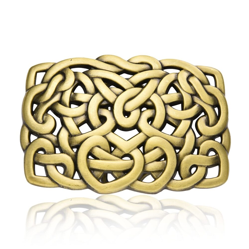 1660 Keltic Knot Western Belt Buckles, Celtic Belt Buckle Heart Gold Belt